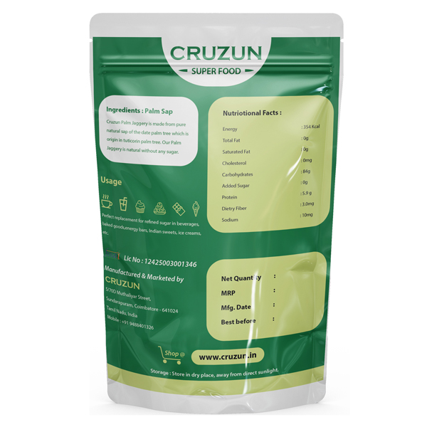 CRUZUN Palm Jaggery Karuppatti - Udankudi Palm Jaggery Without Sugar | 100% Pure Natural Traditional Palm Karupatti | Natural Sweetners 500g