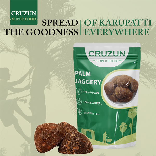 CRUZUN Palm Jaggery Karuppatti - Udankudi Palm Jaggery Without Sugar | 100% Pure Natural Traditional Palm Karupatti | Natural Sweetners 500g