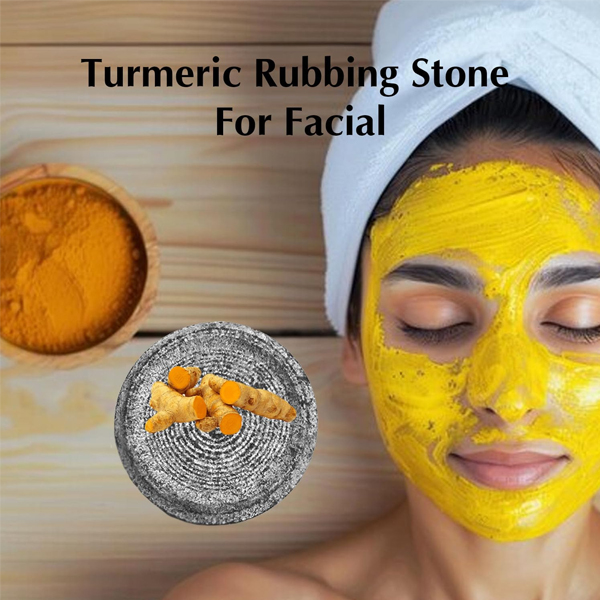 CRUZUN Tumeric Manjal Stone - 5" Inch Tumeric/Sandalwood Stone - Traditional Natural Sandle Grinding Pestle Chandan/Manjakal Mortar Vasambu Kal for Baby Medicine,Haldi Stoneware Pestle