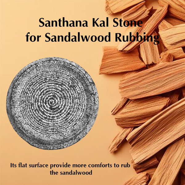 CRUZUN Tumeric Manjal Stone - 5" Inch Tumeric/Sandalwood Stone - Traditional Natural Sandle Grinding Pestle Chandan/Manjakal Mortar Vasambu Kal for Baby Medicine,Haldi Stoneware Pestle