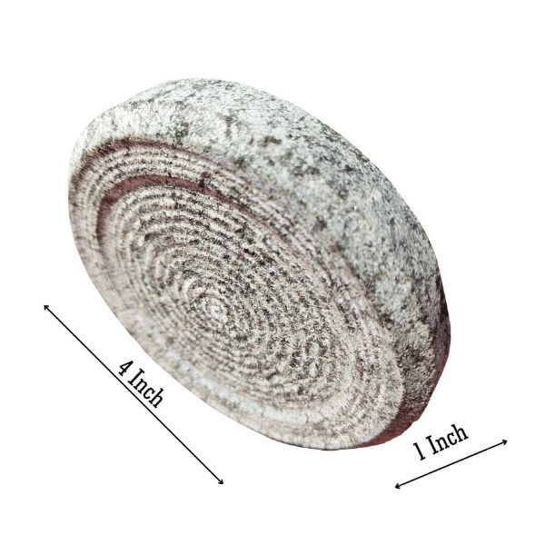 CRUZUN Turmeric Pestle - 4" Inch Tumeric/Sandalwood - Traditional Natural Grinding Stone Chandan/Manjakal Mortar Stone Vasambu Kal for Baby Medicine,Haldi Rubbing Stoneware