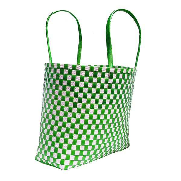 Cruzun Wire Basket - Multipurpose Storage Basket with Handle for Shopping, Vegetable and Fruits(Green) Grocery Storage Bag ? Plastic Storage Organiser