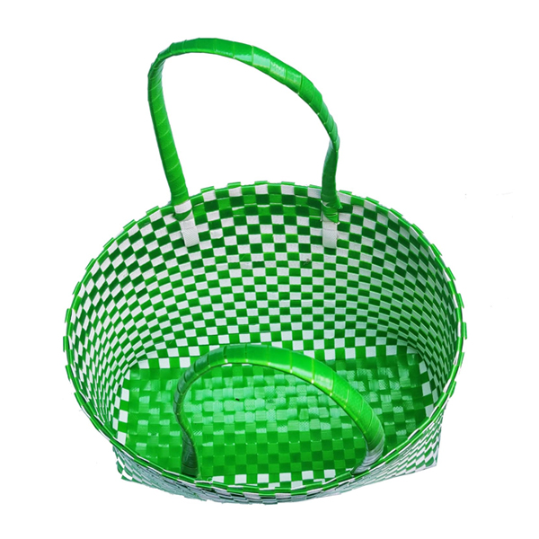 Cruzun Wire Basket - Multipurpose Storage Basket with Handle for Shopping, Vegetable and Fruits(Green) Grocery Storage Bag ? Plastic Storage Organiser